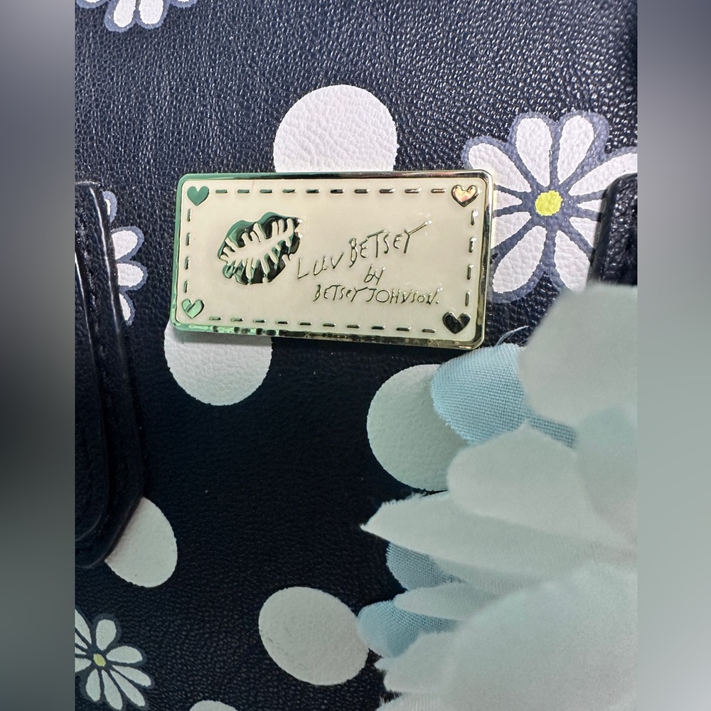 Luv Betsey by Betsey Johnson Daisy Black and White Polka Dot Crossbody Bag - Picture 2 of 9